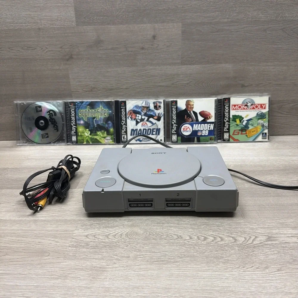 Sony‎ PlayStation PS1 Console Bundle Tested & Working SCPH-7501 5 Games Included